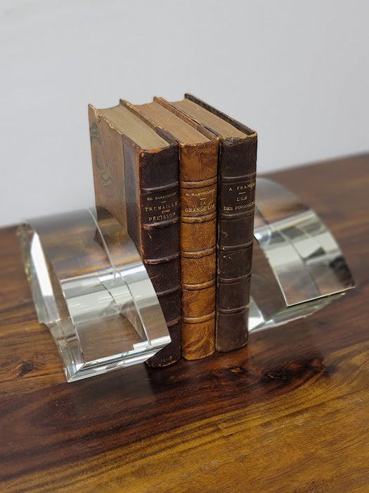 Set of Arched Glass Bookends