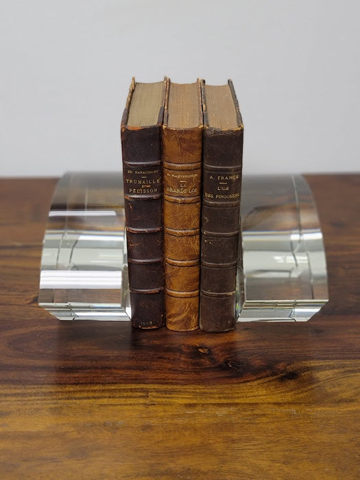 Set of Arched Glass Bookends