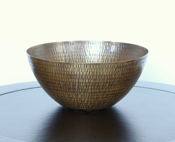 Antique Brass Rice Hammered Bowl