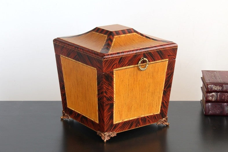 Wood Finish Footed Box