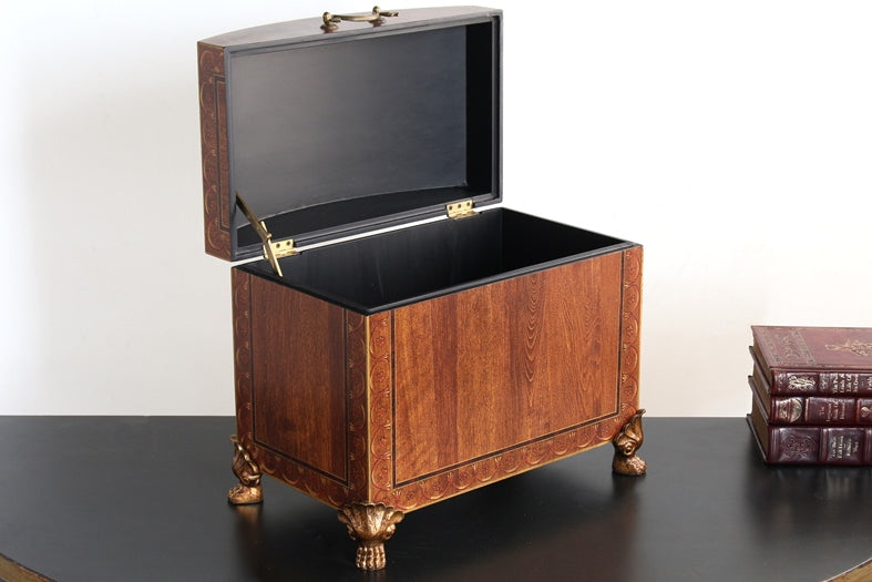 Wood Finish Footed Square Chest