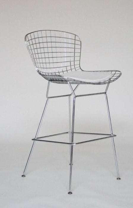 Bertoia Style Chrome Wire Bar Stool
