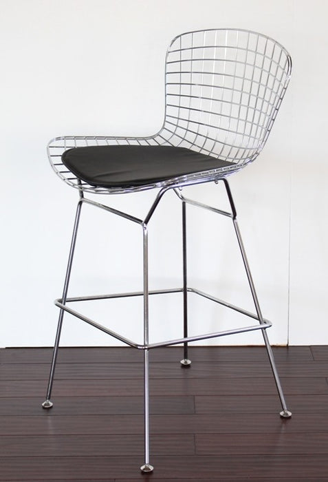 Bertoia Style Chrome Wire Bar Stool