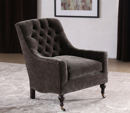 Mink Velvet Tufted Club Chair