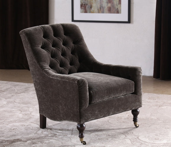 Mink Velvet Tufted Club Chair