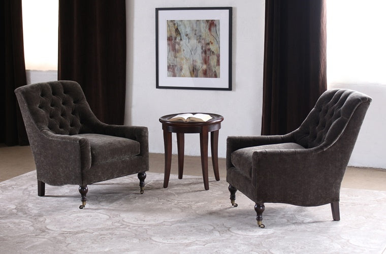 Mink Velvet Tufted Club Chair