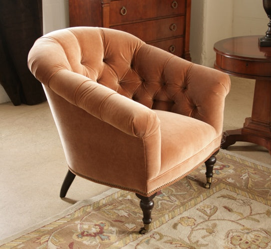 CC07ATL - Spice Tufted Velvet Chair With Nailhead Trim