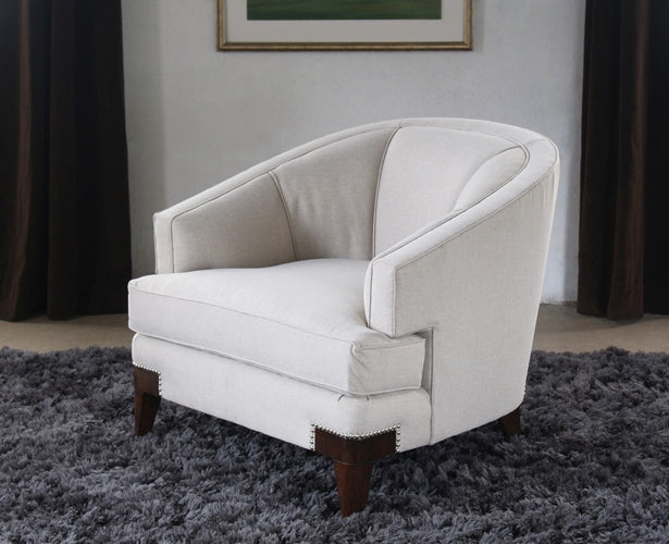 Channel Back Club Chair with Nailhead Accents