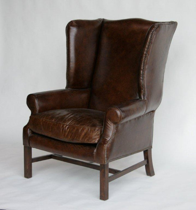 Cigar Leather Wing Chair 