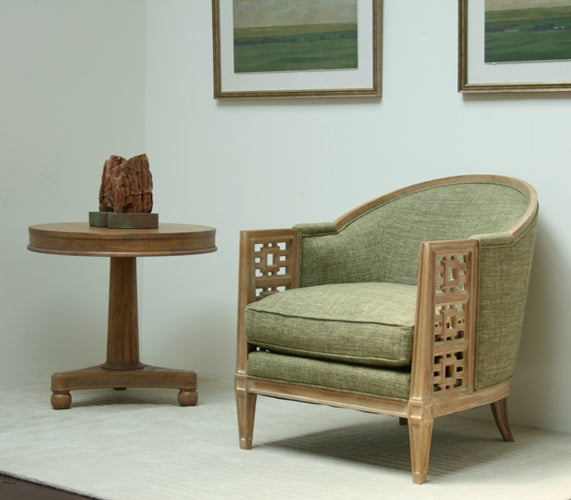 Light Olive Green Fretwork Club Chair
