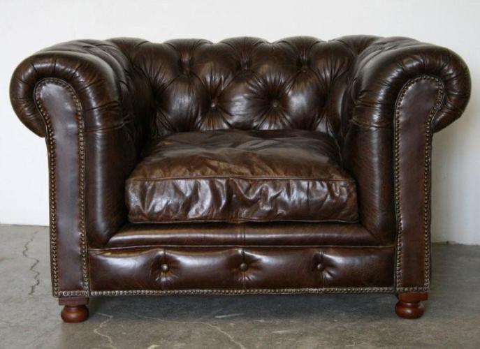 Cigar Leather Chesterfield Club Chair 