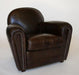 Paris Flea Market Cigar Brown Leather Chair 