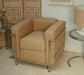 Tan Leather Corbusier Style Club Chair 