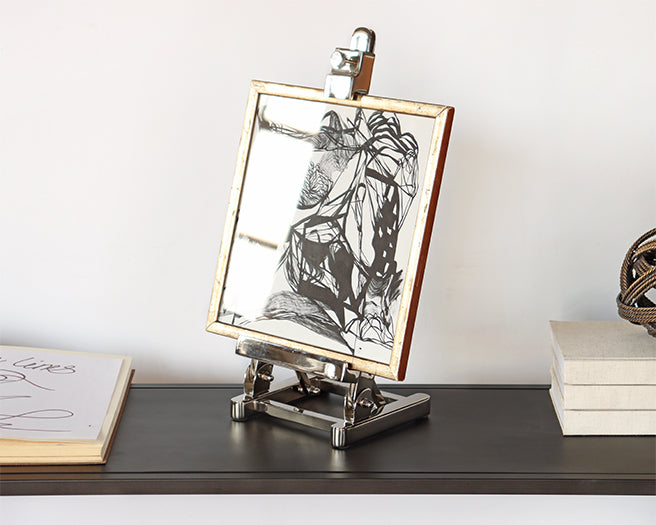 Nickel Table Top Easel - Cleared