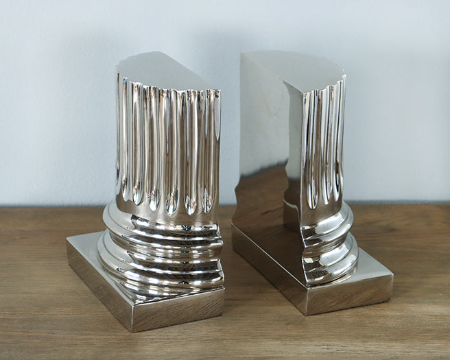 Stainless Pillar Bookends - Cleared