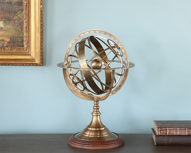 Large Etched Brass Armillary - Cleared