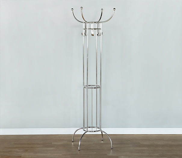 Simple Nickel Finish Coatrack - Cleared