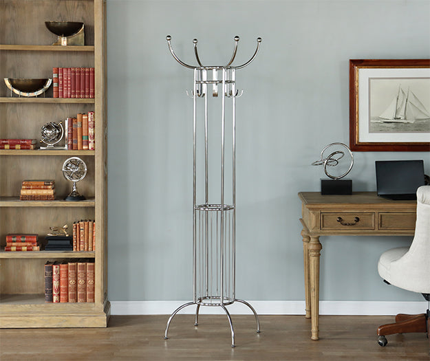 Simple Nickel Finish Coatrack - Cleared