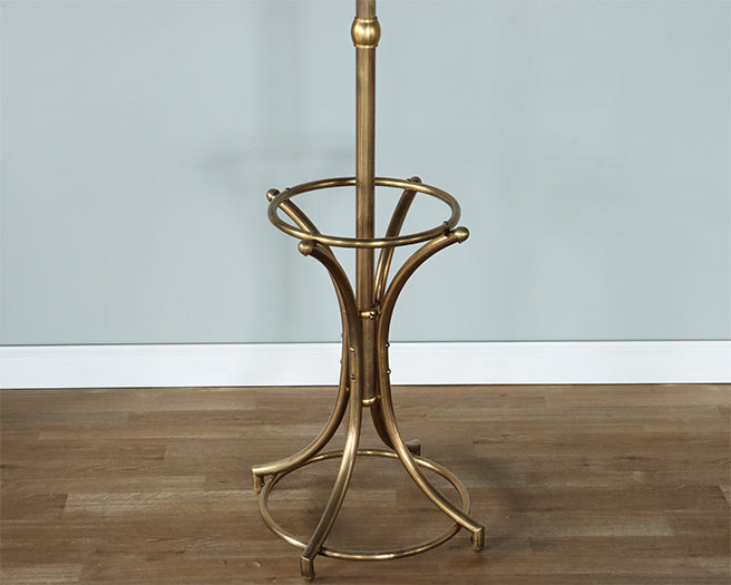 Curved Antique Brass Coatrack - Cleared