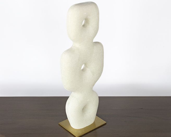 Ivory Stone Stacked Totem - Cleared Décor