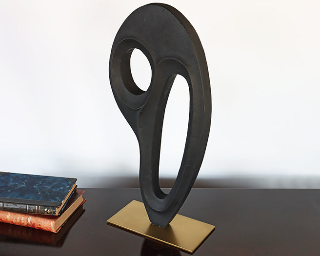 Charcoal Abstract Asymmetric Sculpture - Cleared