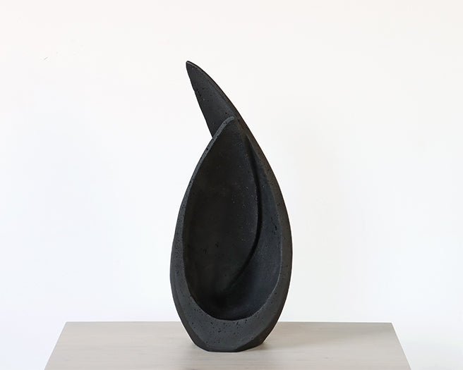 Charcoal Abstract Teardrop Sculpture - Cleared