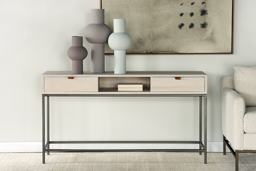 Set of 3 Neutral Shaded Iron Vases - Cleared