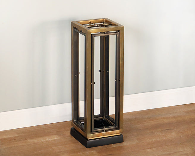 Brass Rectangular Umbrella Stand - Cleared