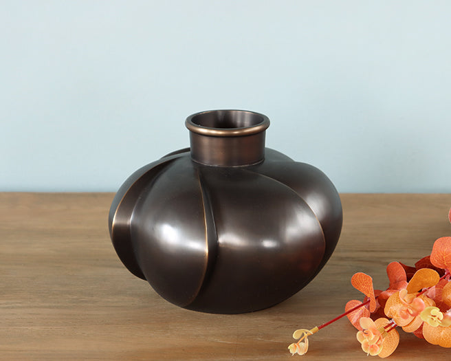 Bronze Deco Swirled Vase  - Cleared