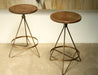 CST48LA - Reclaimed Wood and Vintage Brass Counter Stool