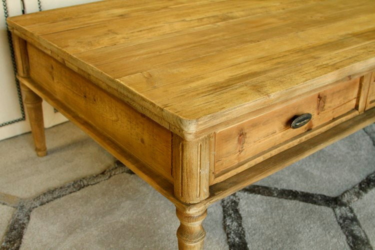 French Farmhouse Coffee Table in Bleached Pine