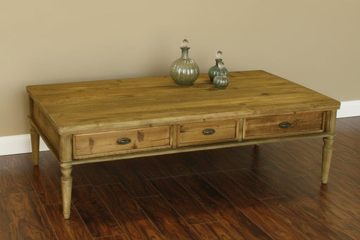 French Farmhouse Coffee Table in Bleached Pine