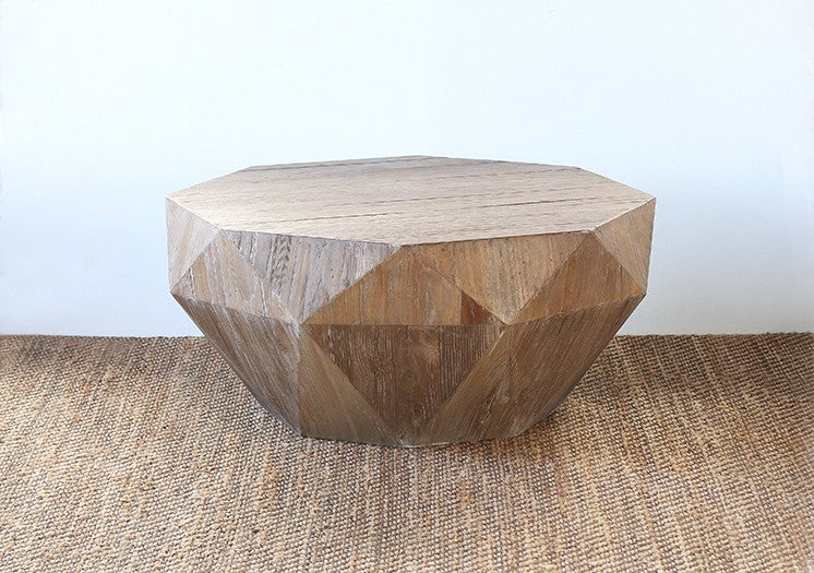 Reclaimed Elm Faceted Coffee Table