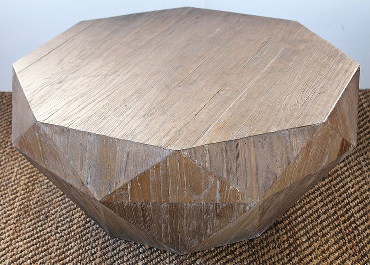 Reclaimed Elm Faceted Coffee Table