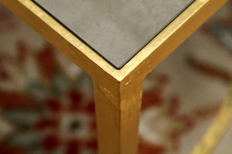 Gold Leaf Sabre Coffee Table With Antiqued Mirror Top