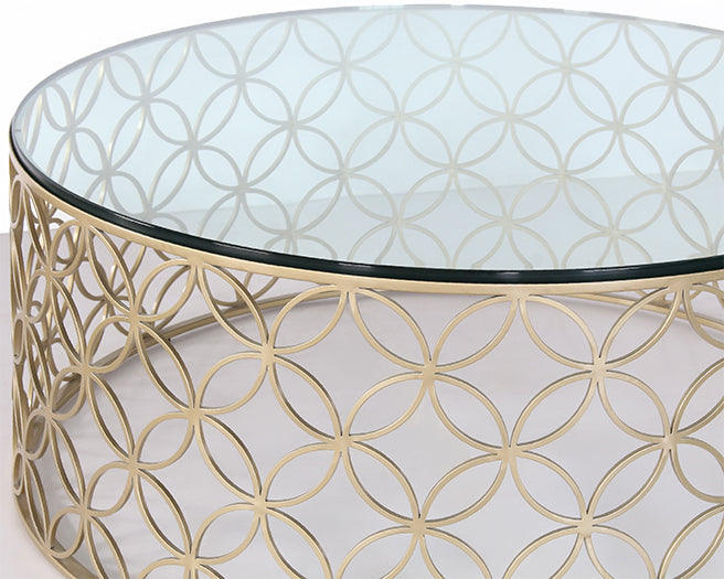 Gold Interlocking Circles Coffee Table