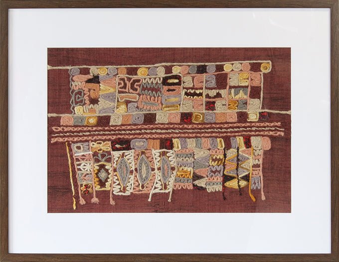 Burgundy Embroidery 1 40W X 30H - Cleared Decor