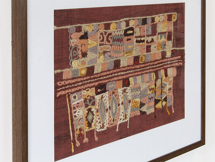 Burgundy Embroidery 1 40W X 30H - Cleared Decor