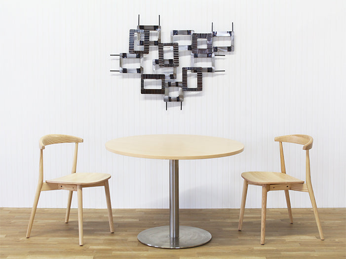 Flame Colored And Ground Steel Grid Wall Art - Cleared Decor