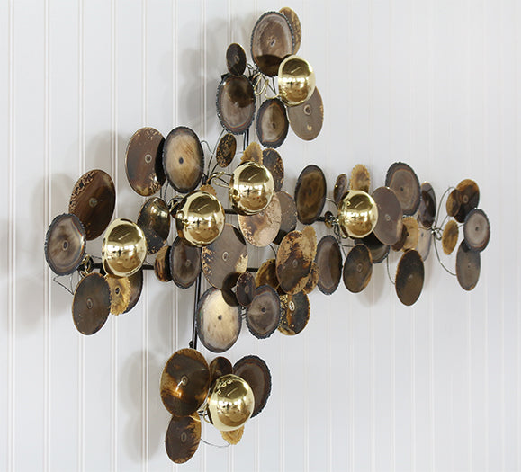 Small Round Brass Circles Wall Art 37W X 24H - Cleared Decor