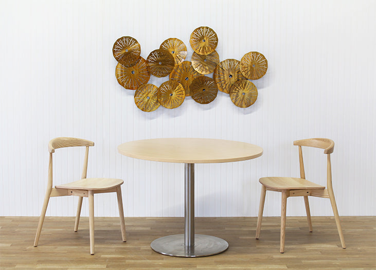 Multiple Brass Discs Wall Sculpture 52W X 28H - Cleared Decor