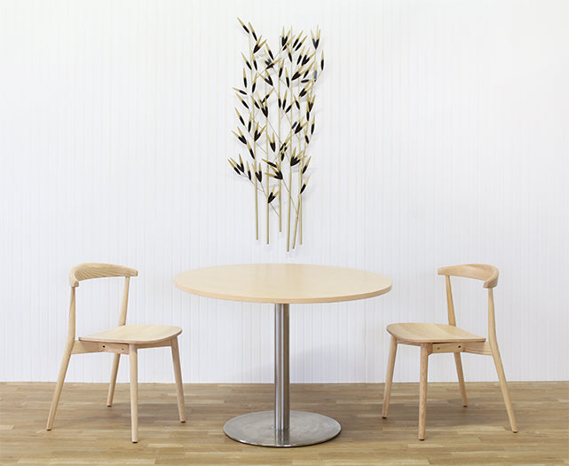 Black And Brass Bamboo Reeds Wall Sculpture 21W X 52H - Cleared Decor