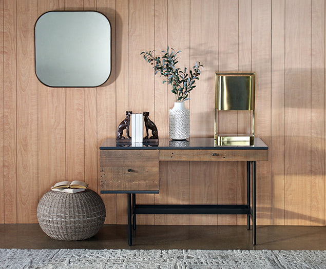 Bronze Iron And Wood Modern Desk