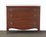 DR08ATL - Sabre Leg Three Drawer Ribbon Mahogany Dresser circa 1940s
