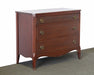 DR08ATL - Sabre Leg Three Drawer Ribbon Mahogany Dresser circa 1940s