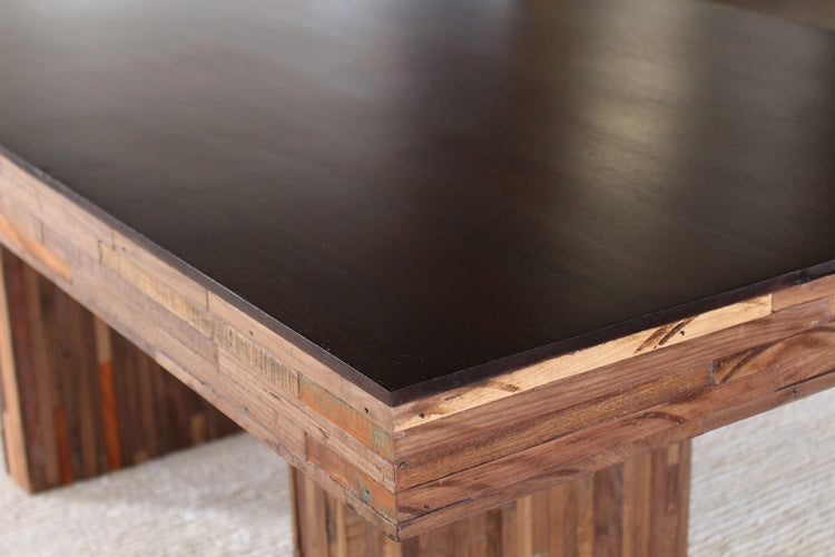Recycled Wood Block Dining Table