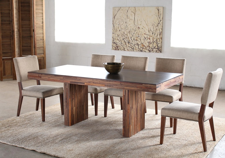 Recycled Wood Block Dining Table