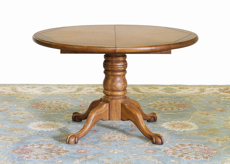 Oak Round Pedestal Base Table