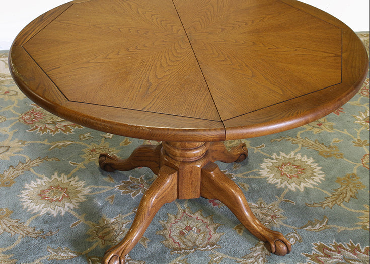 Oak Round Pedestal Base Table