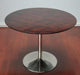 Walnut Top Round Dining Table with Nickel Base